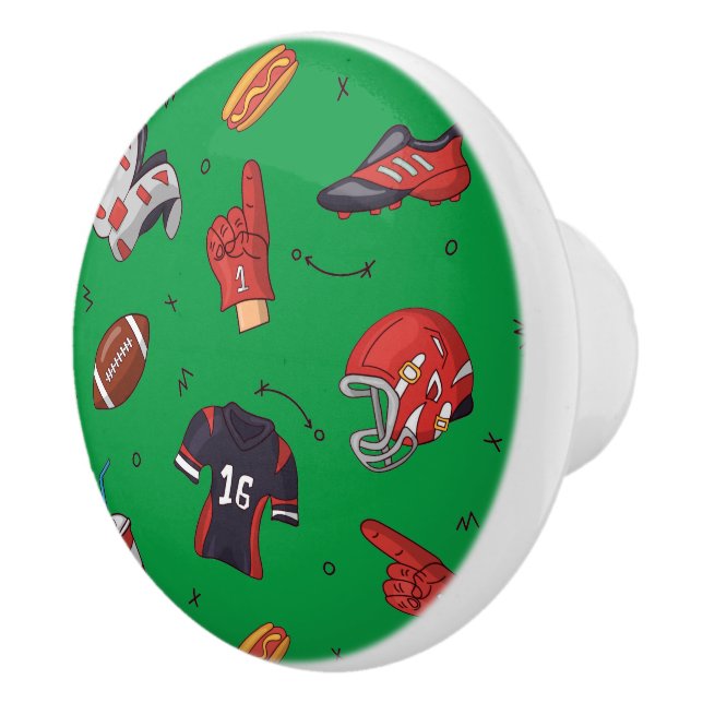 Football Sports Equipment with Food Pattern Ceramic Knob (Right)