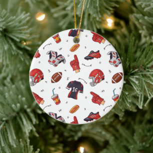 Football Sports Equipment with Food Pattern Ceramic Tree Decoration