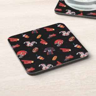 Football Sports Equipment with Food Pattern Coaster