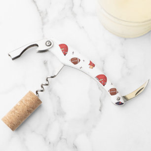 Football Sports Equipment with Food Pattern Corkscrew