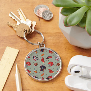 Football Sports Equipment with Food Pattern Key Ring
