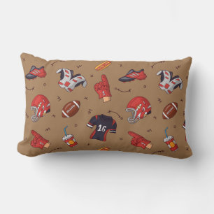 Football Sports Equipment with Food Pattern Lumbar Cushion