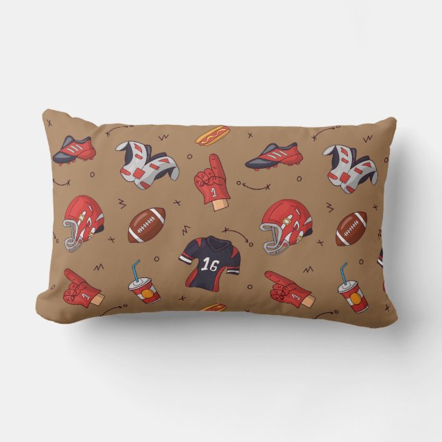 Football Sports Equipment with Food Pattern Lumbar Cushion (Front)