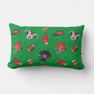 Football Sports Equipment with Food Pattern Lumbar Cushion
