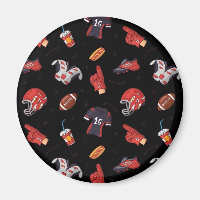 Football Sports Equipment with Food Pattern Magnet (Front)