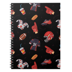 Football Sports Equipment with Food Pattern Notebook
