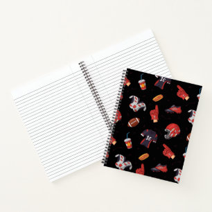 Football Sports Equipment with Food Pattern Notebook