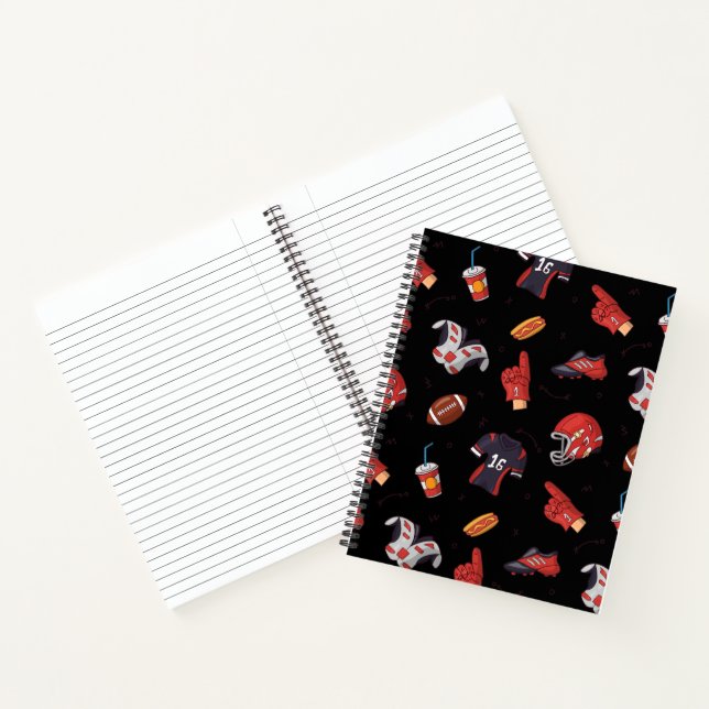 Football Sports Equipment with Food Pattern Notebook (Inside)
