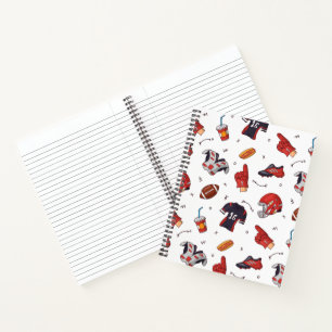 Football Sports Equipment with Food Pattern Notebook