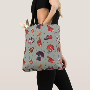 Football Sports Equipment with Food Pattern Tote Bag