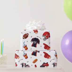 Football Sports Equipment with Food Pattern Wrapping Paper