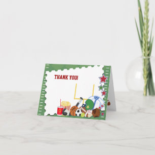 FOOTBALL Sports Fan All Star Folded Thank you note Card