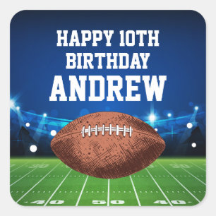 Football Sports Happy Birthday Stickers