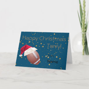 Football Sports Holiday Christmas Personalised Card