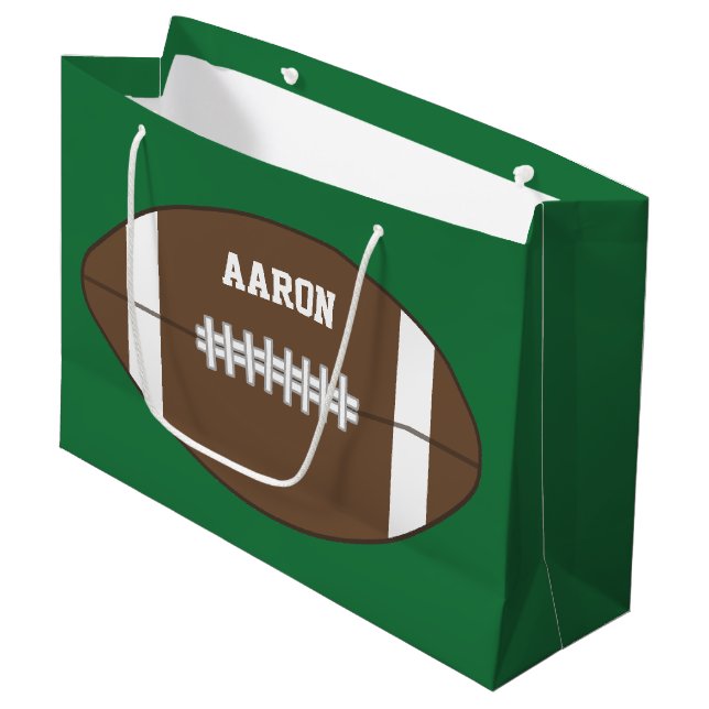 Football Sports Personalised Large Gift Bag (Front Angled)
