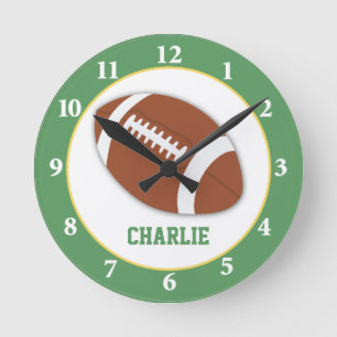 Football Sports Personalised Wall Clock - Green