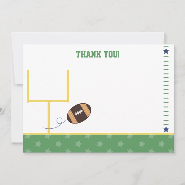Football Sports Theme Flat Thank You notes (Front)