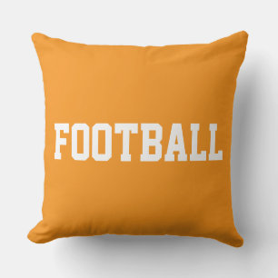 FOOTBALL Sporty Athletic 70s Text On Deep Blue Cushion