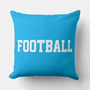 FOOTBALL Sporty Athletic 70s Text On Deep Blue Cushion