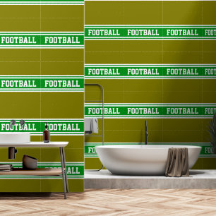 FOOTBALL Sporty Green White Olive Racing Stripes Wallpaper