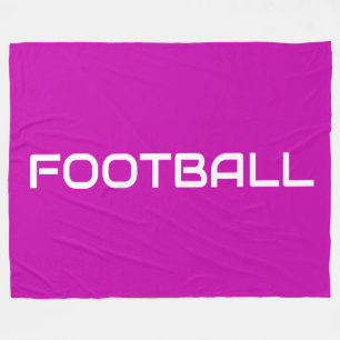 FOOTBALL Sporty Modern Text On Magenta Pink Fleece Blanket