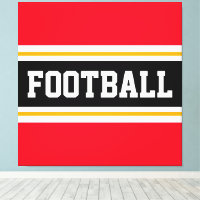 FOOTBALL Sporty Red Black White Yellow Stripes