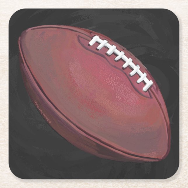 Football Square Paper Coaster (Front)