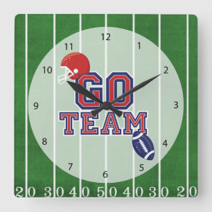 Football Square Wall Clock