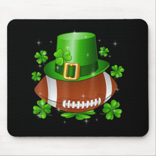 Football St Patricks Day Leprechaun Shamrock Boys Mouse Pad
