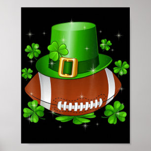 Football St Patricks Day Leprechaun Shamrock Boys Poster