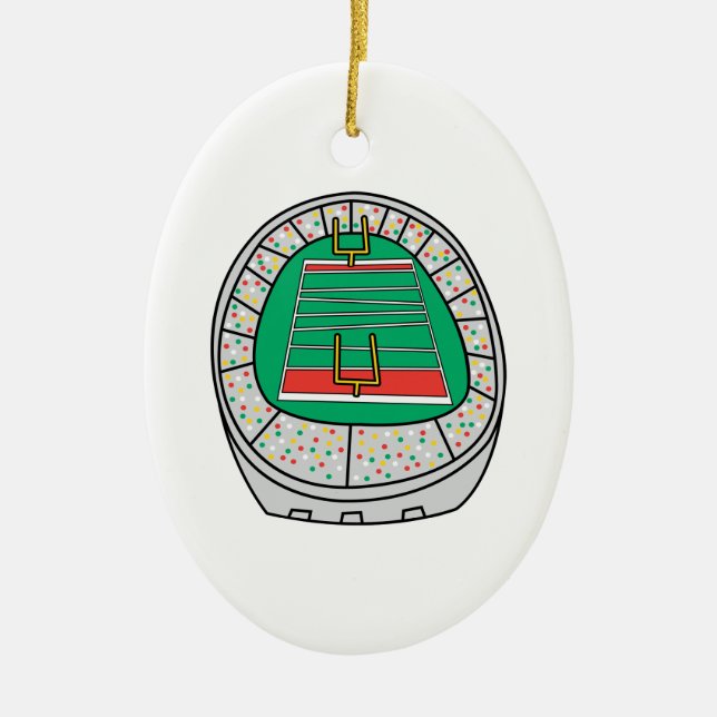 football stadium graphic ceramic tree decoration (Front)