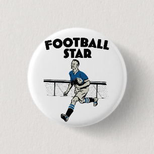 Football Star 3 Cm Round Badge