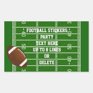 Football Stickers with Up to 8 Lines of YOUR TEXT