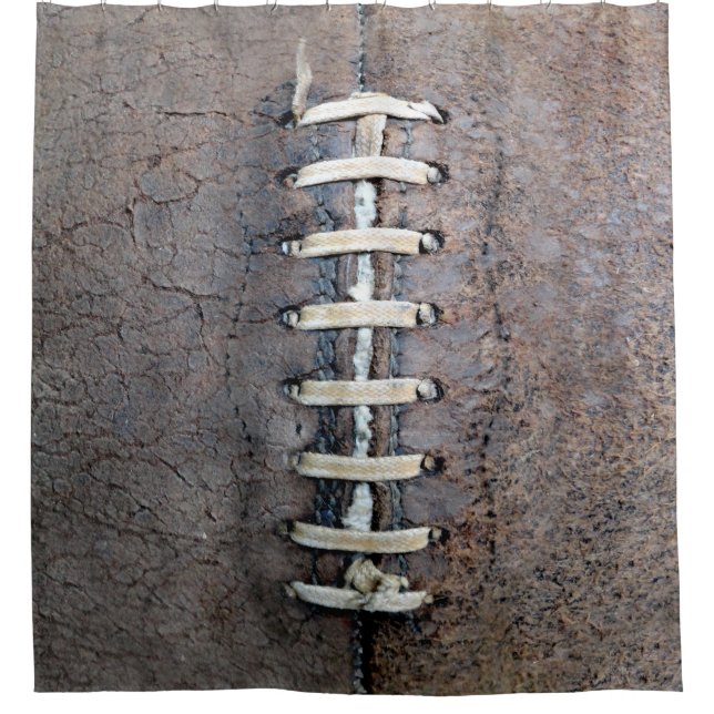 Football Strings Vertical Shower Curtain (Front)