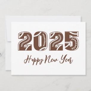 Football style simple happy new years cards 2025
