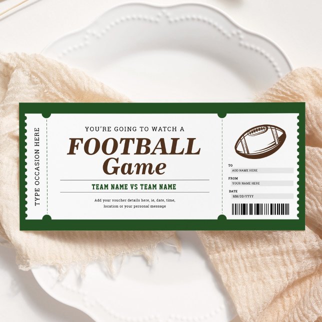 Football Surprise Gift Game Ticket Certificate Invitation (Creator Uploaded)