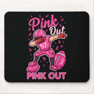Football Tackle Breast Cancer Awareness Pink Ribbo Mouse Pad