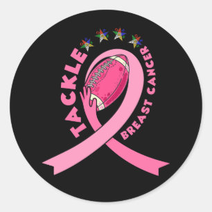 Football Tackle of Eastern Star Breast Cancer Awar Classic Round Sticker