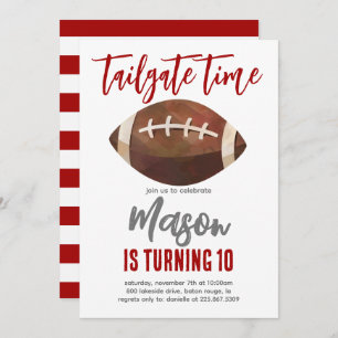 Football Tailgate Birthday ANY COLOR COMBO Invitation
