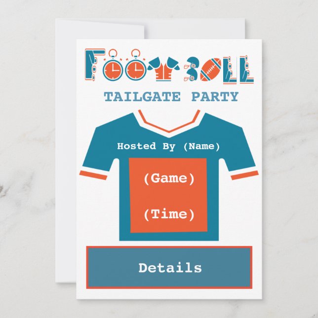 Football Tailgate Party Invitation (Front)