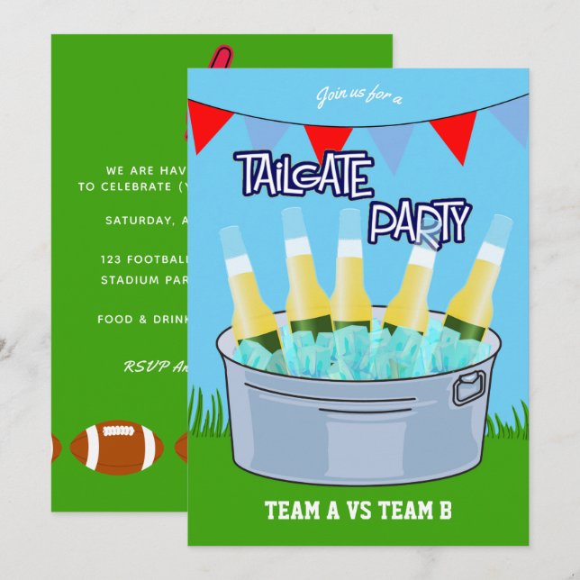 Football Tailgate Party Invitation (Front/Back)