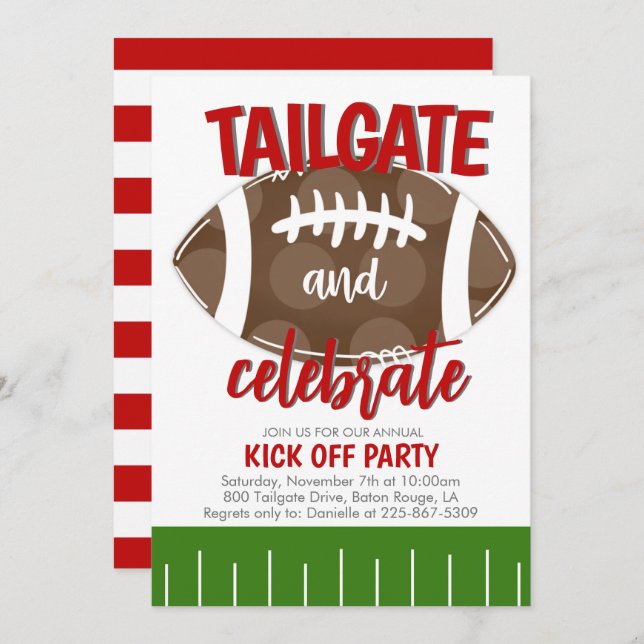 Football Tailgating ANY COLOR COMBO Invitation (Front/Back)