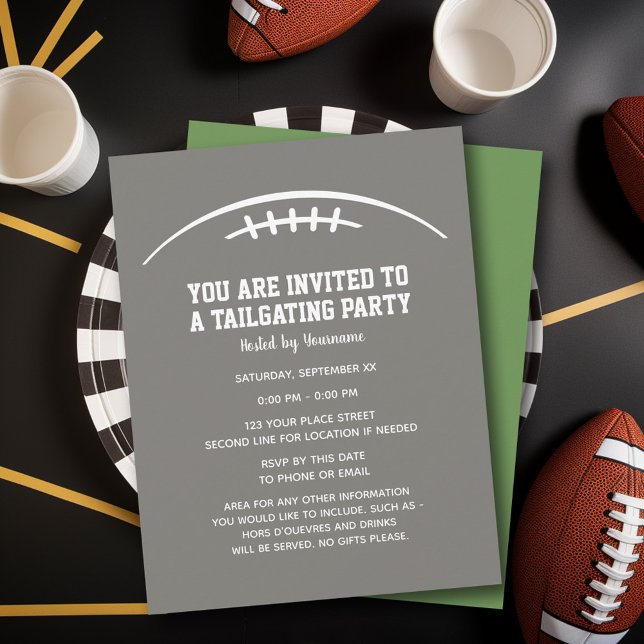 Football Tailgating Party - CAN EDIT COLORS Invitation (Tailgating Party Invitation)