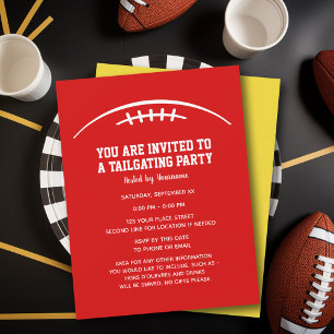 Football Tailgating Party - red yellow Invitation