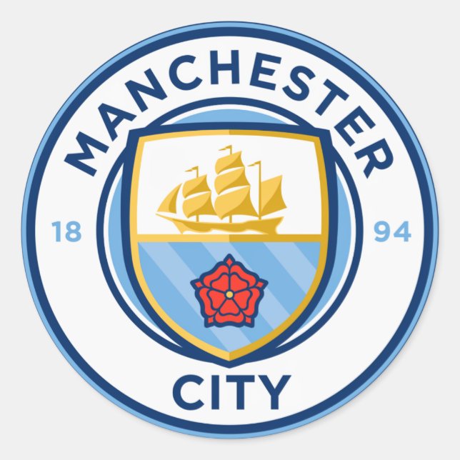 Football team badge classic round sticker (Front)