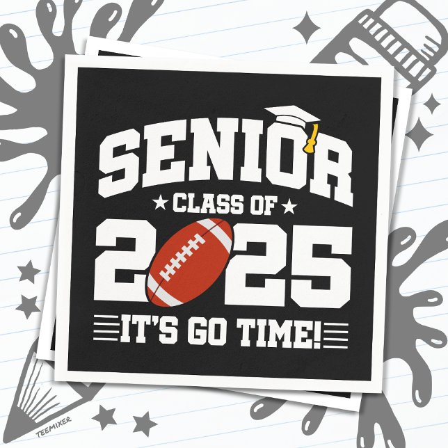 Football Team Class of 2025 Graduation Senior 2025 Napkin (Creator Uploaded)