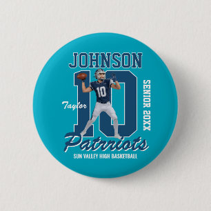 Football Team Custom Photo Jersey Number Sports 6 Cm Round Badge