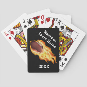 Football Team Gift Ideas with TEAM NAME and YEAR Playing Cards