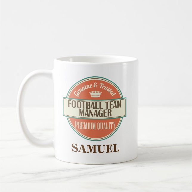 Football Team Manager Personalised Office Mug Gift (Left)