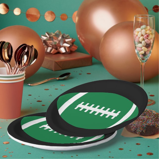 Football Team Party/Banquet Green Football Sports Paper Plate (Multi)